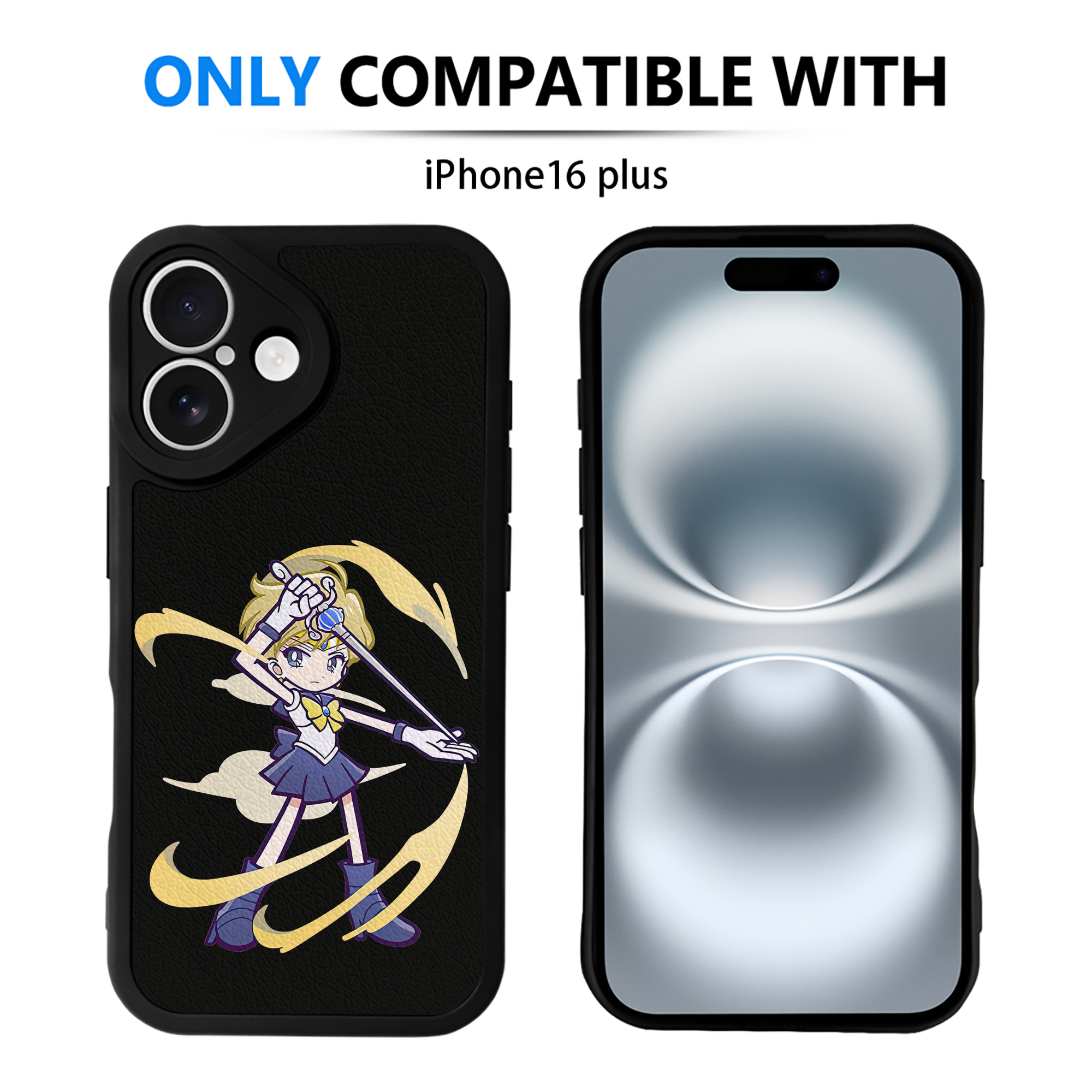 （画像用） 美少女戦士セーラームーン 天王はるか Sailor Moon Tenoh Haruka 【iPhone 16シリーズ対応】シリコンスマホケース（レザー調） 材質：シリコン